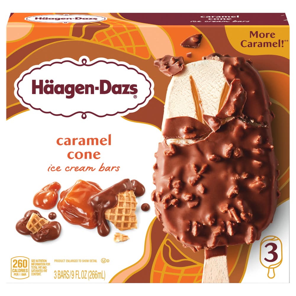 Häagen-Dazs Ice Cream Bars, Caramel Cone (9 oz, 3 ct)