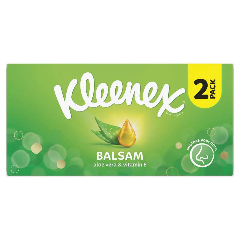 Kleenex Balsam Facial Tissues 128 Sheets 2pck