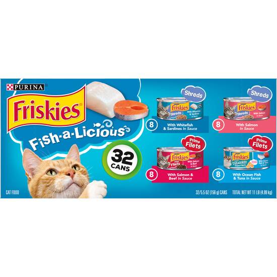 Friskies Fisha-Licious Cat Food Variety pack (32 x 5.5 oz)