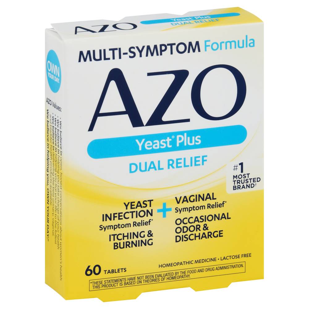 Azo Yeast Plus Dual Relief Multi-Symptom Formula (1.6 oz)