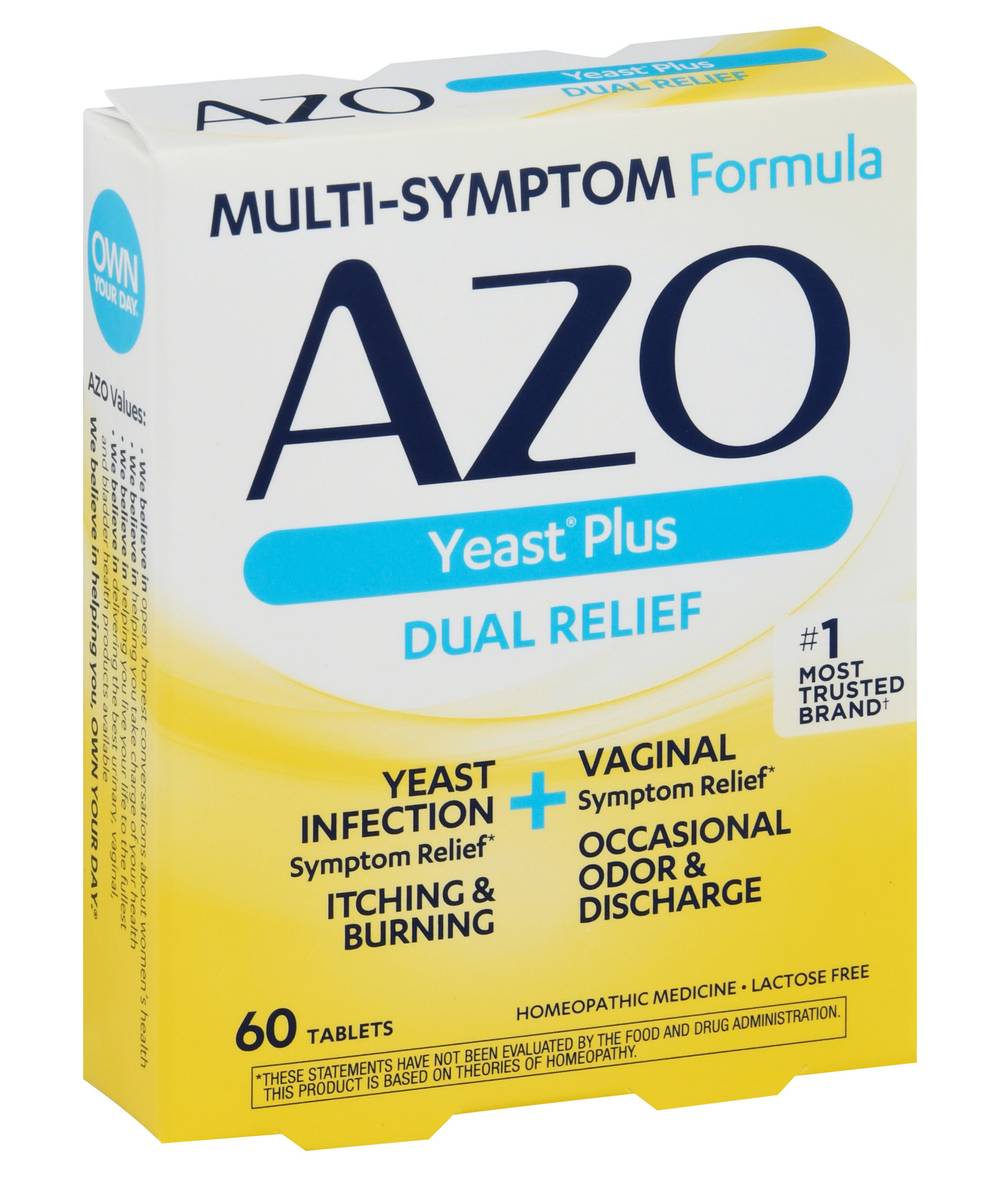 Azo Yeast Plus Dual Relief Tablets (1.6 oz, 60 ct)