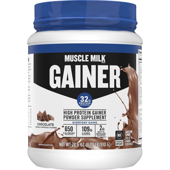 Muscle Milk Gainer High Protein Gainer Powder Supplement Chocolate (28.6 oz)
