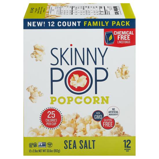 Skinny Pop Family pack Sea Salt Popcorn (12 ct)