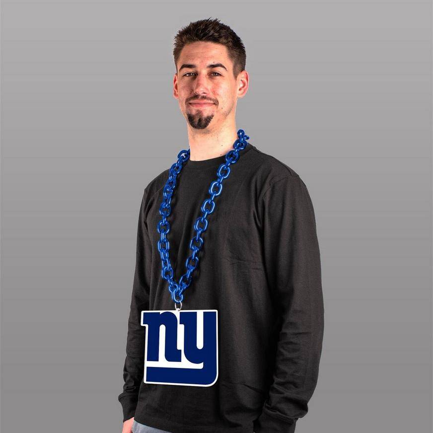 New York Giants Oversized Chain Logo Necklace, 38in