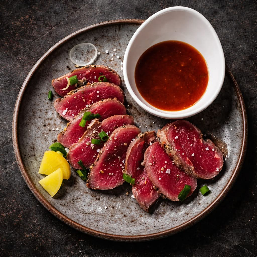 🥩Boeuf en Tataki, Snacké au Poivre (entrée)