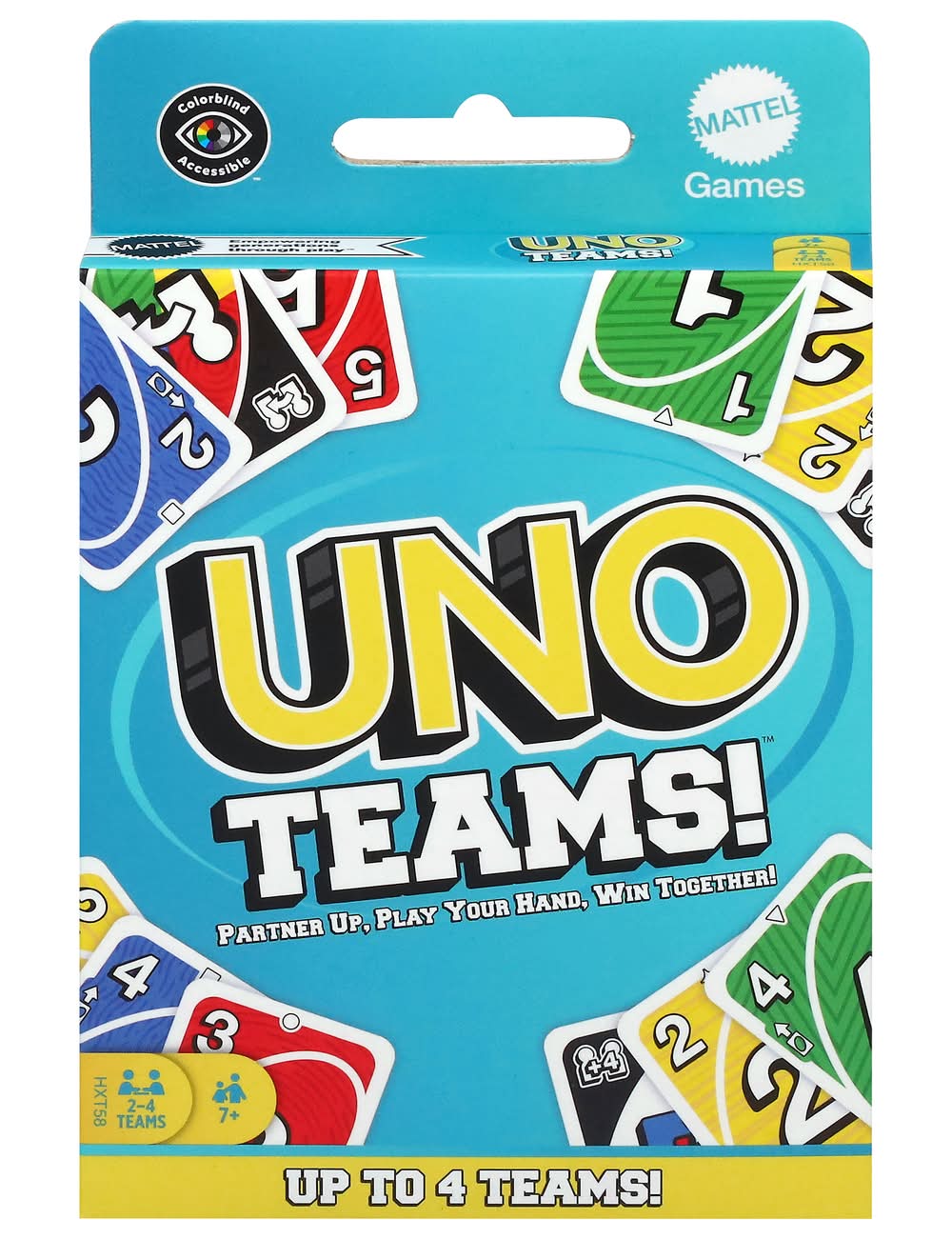 UNO Teams Playing Card Game 7+ Up, Assorted