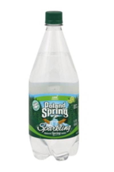 Poland Spring Sparkling Water, Zesty Lime, 33.8 oz. Bottle