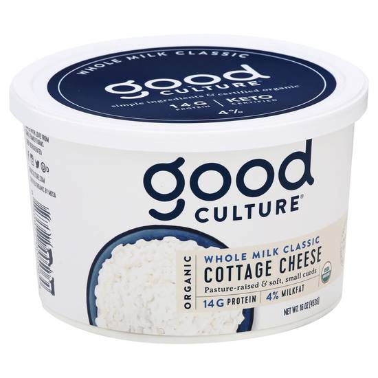 Organic Whole Milk Classic Cottage Cheese Good Culture 16 oz