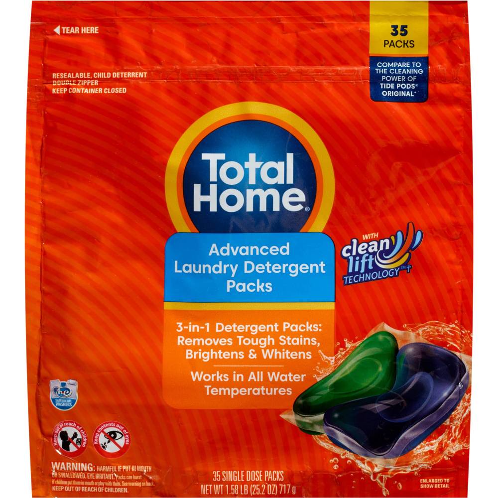 Total Home Advanced Laundry Detergent Pack, 35 Ct