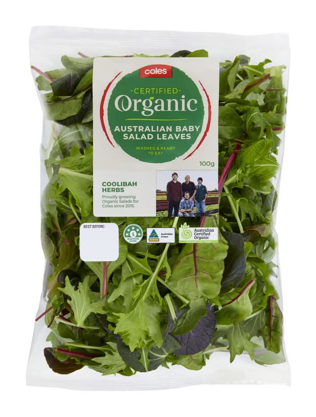 Coles Organic Baby Salad Leaves Lettuce Mix 100g