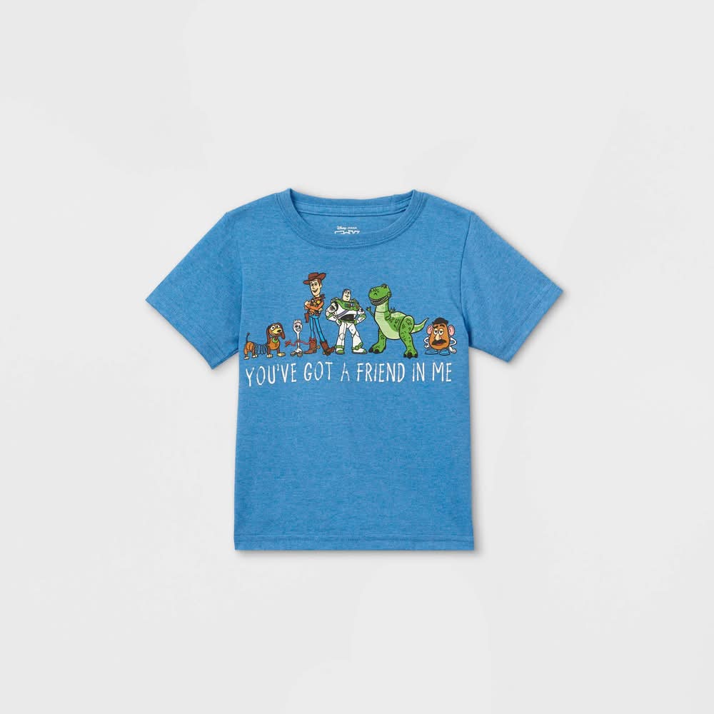 Toy Story Toddler Boys Friend in Me Short Sleeve Graphic T Shirt, 2T, Blue