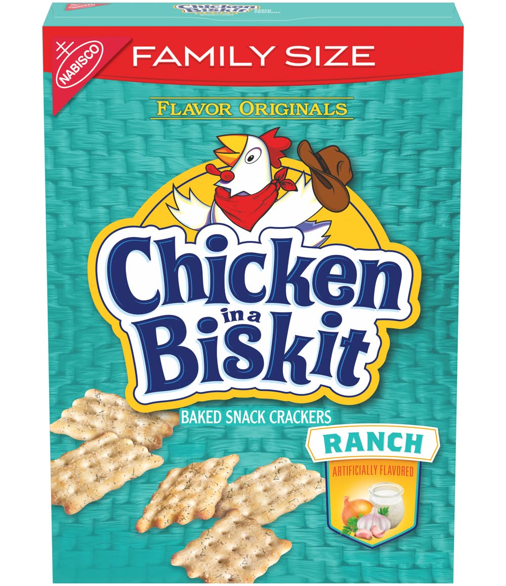 Chicken in a Biskit Family Size Ranch Baked Snack Crackers (12 oz)