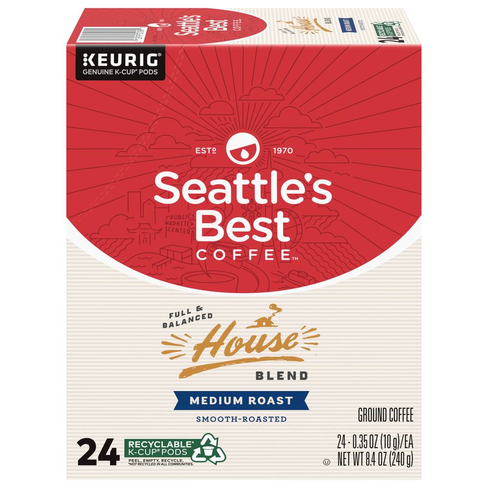 Seattle's Best Coffee Keurig House Blend Medium Roast K-Cup Pods (8.4 oz)