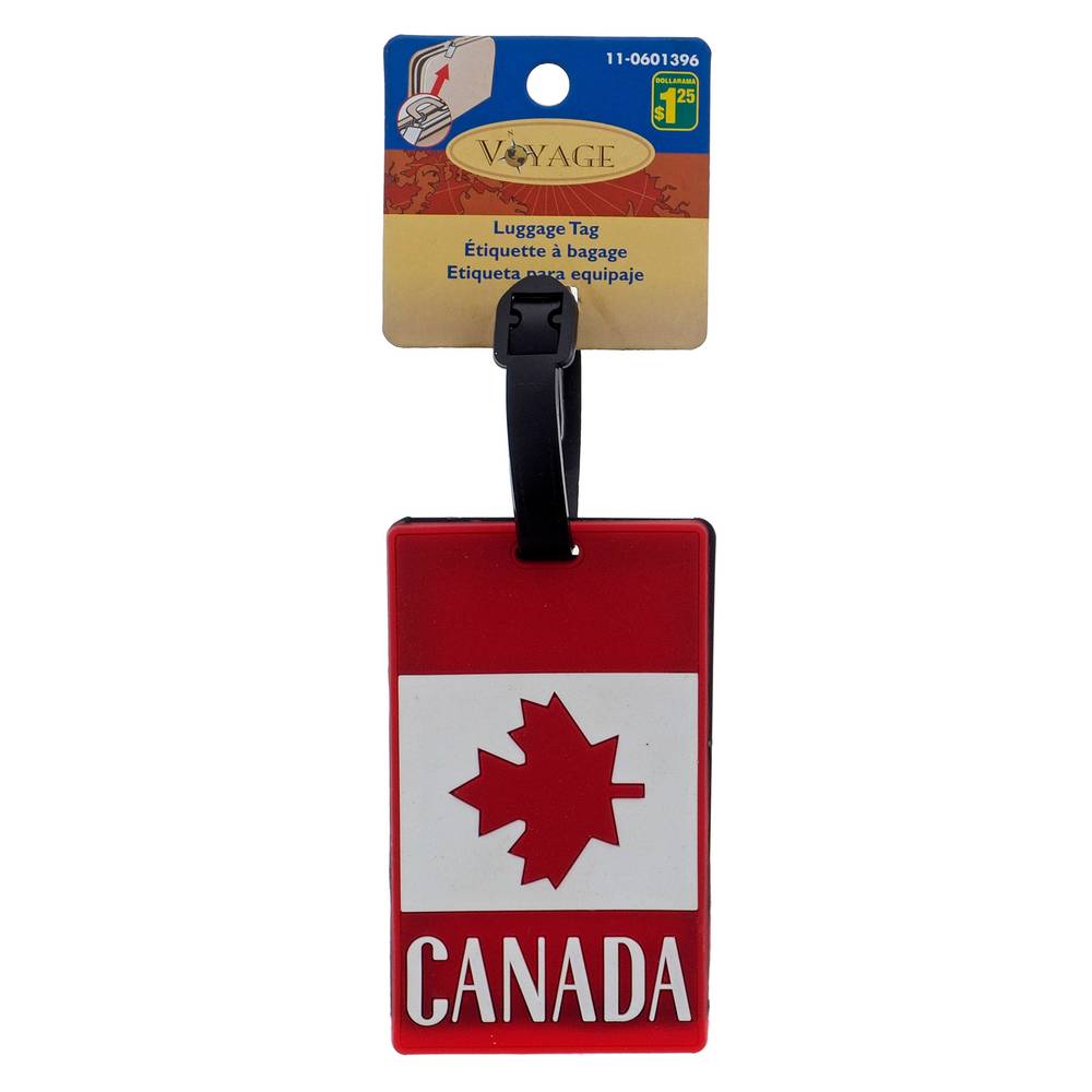 Étiquette à bagage avec drapeau Canada