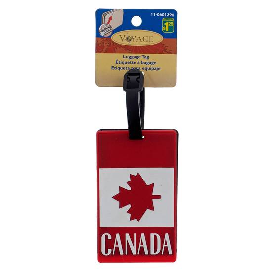 Voyage Étiquette à bagage avec drapeau Canada (##)