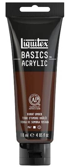 Liquitex Basics Acrylic Paint, 128 Burnt Umber (4 fl oz)