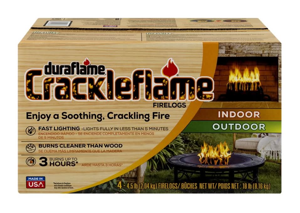 Duraflame Crackleflame 4.5-lb Wax Fire log 4 -Pack