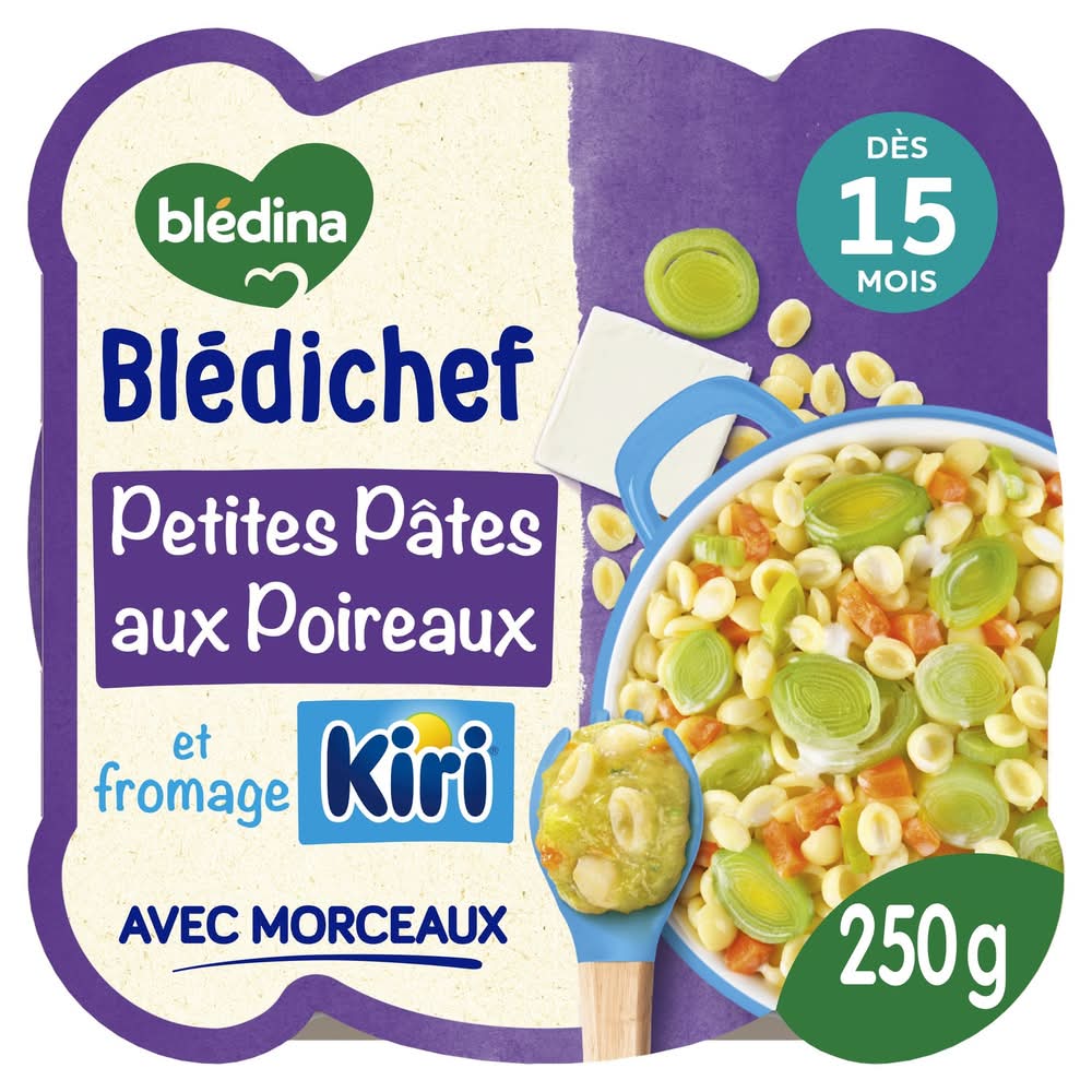 Blédina - Blédichef plat cuisiné petites pâtes aux poireaux et fromage (250g)