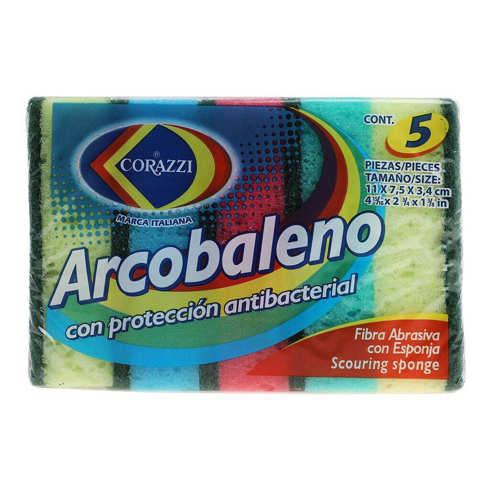 Corazzi · Fibra abrasiva con esponja arcobaleno (5 un) (5 un)