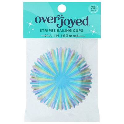 Overjoyed Baking Cups Stripes - 75 Count