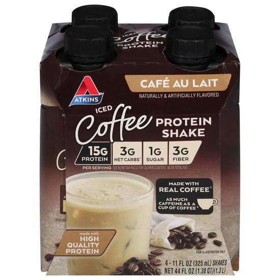 Atkins Iced Coffee Protein Shake (4 ct, 11 fl oz)