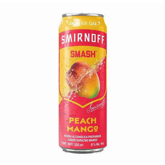 Smirnoff bebida alcohólica preparada smash (355 ml) (mango - durazno)