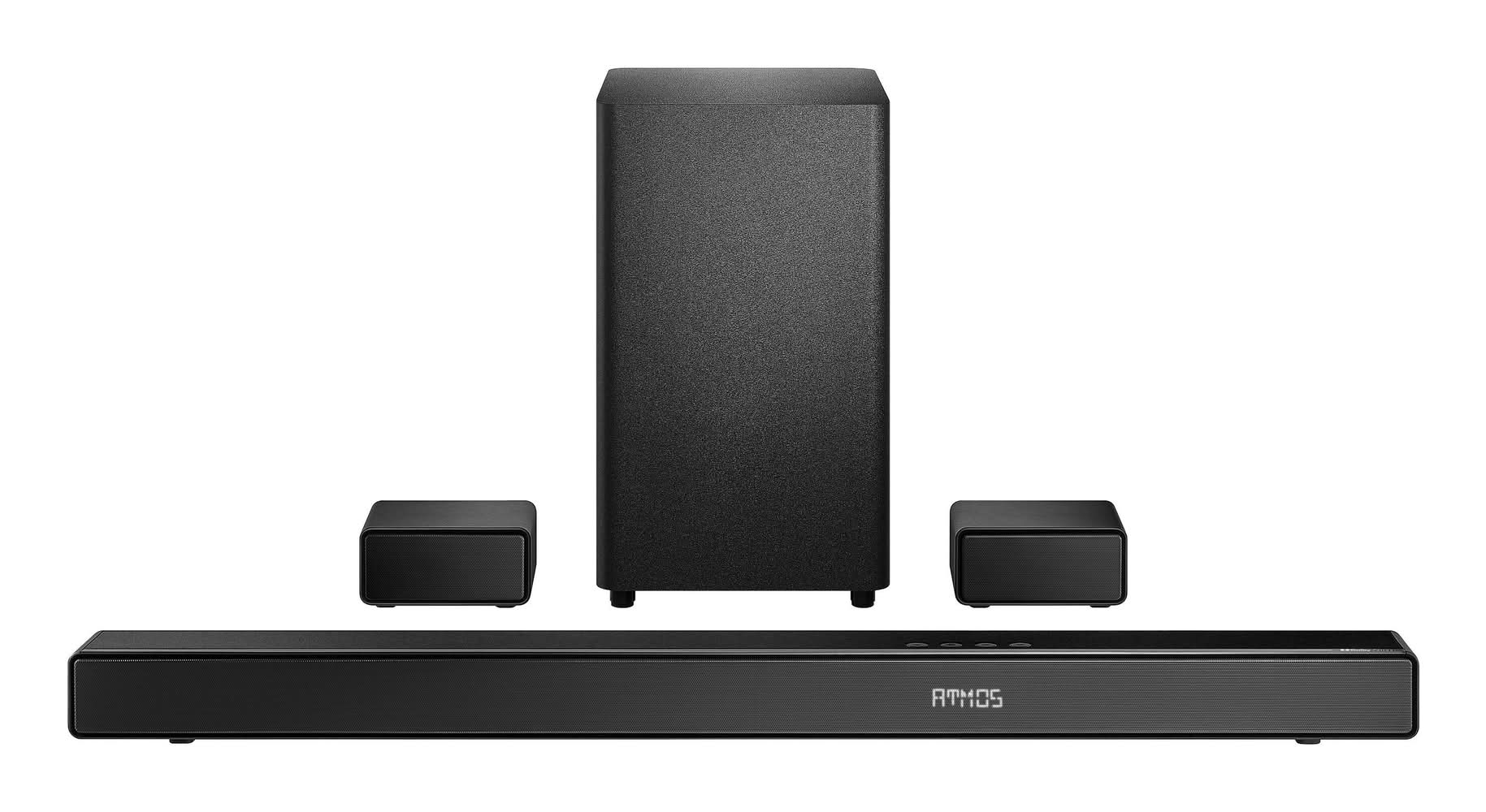 Insignia™ - 5.1.2 Channel Home Theater Soundbar with Wireless Subwoofer and Rear Speakers, Dolby Atmos, DTS:X, Bluetooth - Black