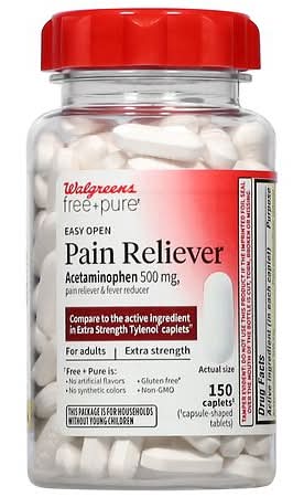 Walgreens Extra Strength Acetaminophen 500 mg Pain Reliever Caplets (150 ct)