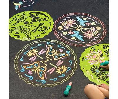 ChalkScapes Butterfly Mandalas Sidewalk Stencils Chalk Art Kit