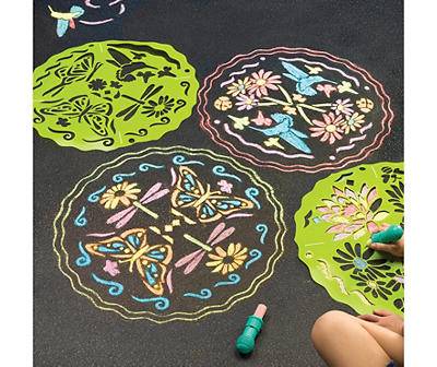 Chalkscapes Butterfly Mandalas Sidewalk Stencils Chalk Art Kit