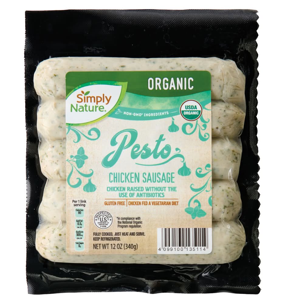 Simply Nature Organic Chicken Sausage- Pesto