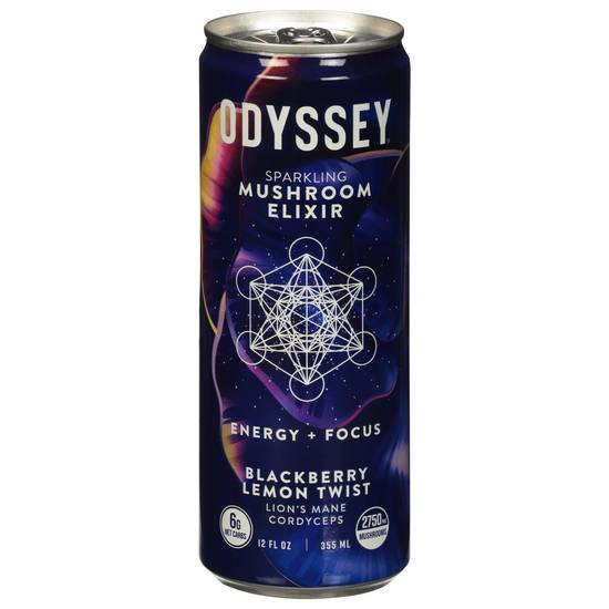 Odyssey Energy + Focus Sparkling Blackberry Lemon Twist Elixir (12 floz)