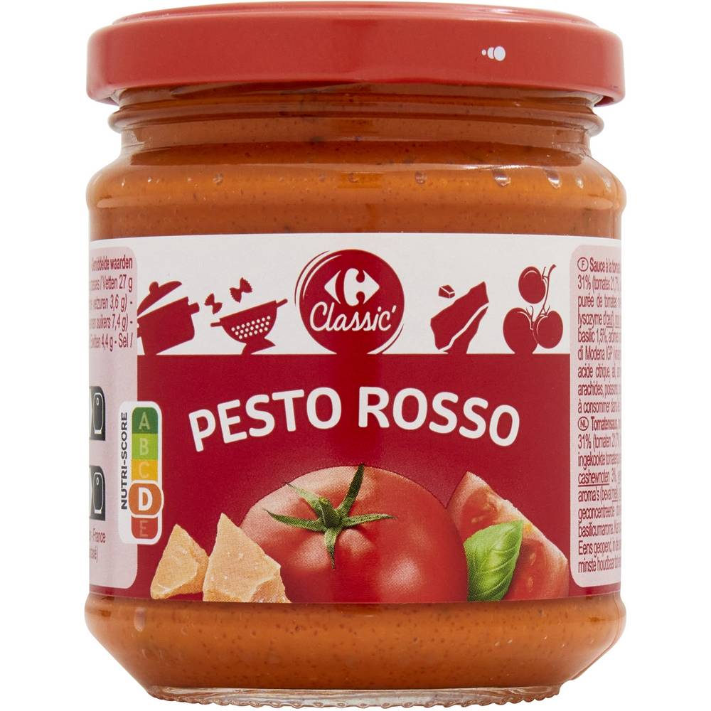 Sauce pesto rosso CARREFOUR CLASSIC' - le pot de 190g