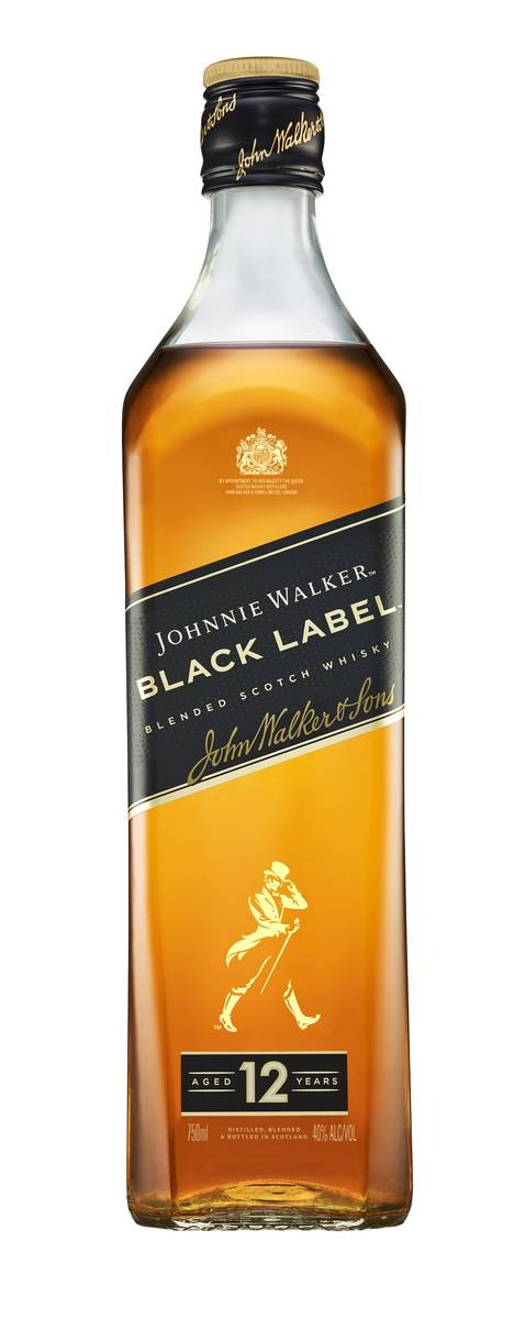 Johnnie walker blended scotch whisky black label 12 years (750 ml)