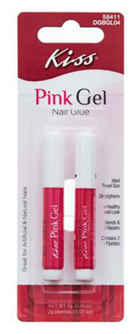 Kiss Pink Gel Nail Glue 2 Count 0.14 Oz
