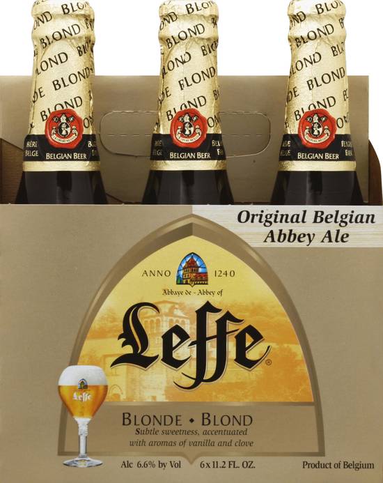 Leffe Original Belgian Blonde Abbey Ale Beer (6 ct, 11.2 fl oz)