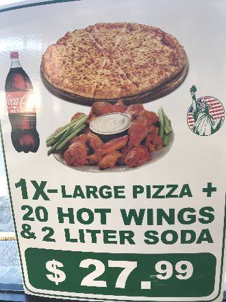 1X-Large Pizza + 20 Hot Wings +2 Liter Soda