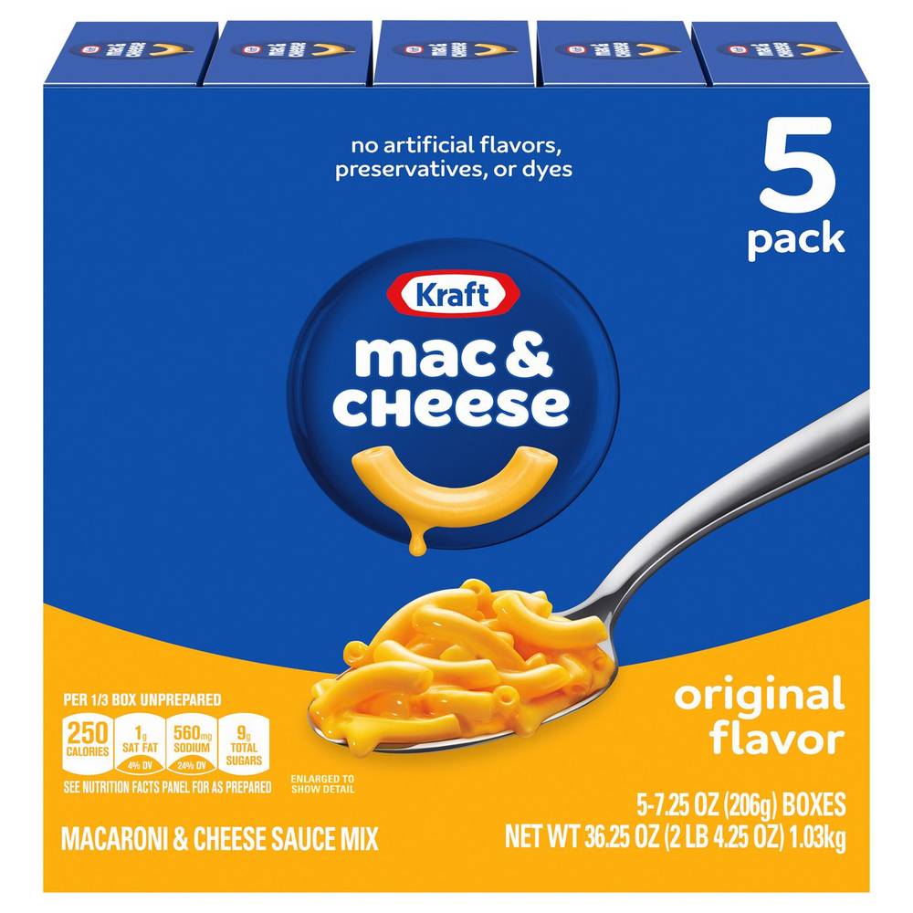 Kraft Original Flavor Macaroni & Cheese Dinner 5-7.25 Oz