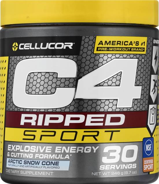 C4 Ripped Sport Arctic Snow Cone Pre-Workout (1 ct, 8.7 oz)