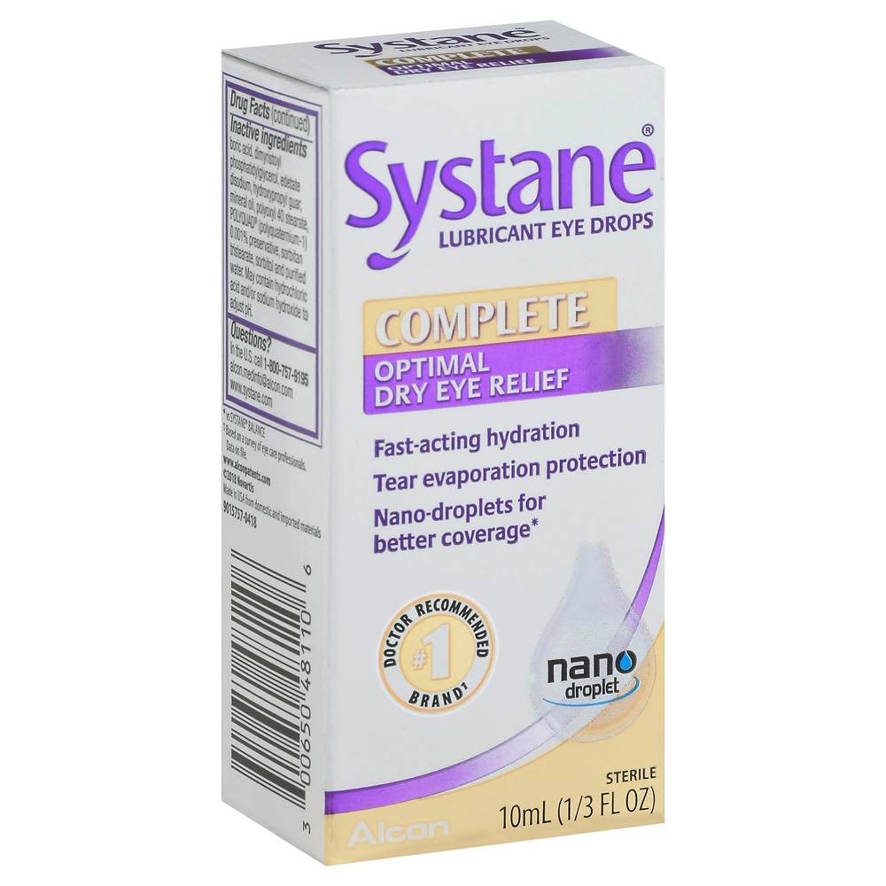 Systane Complete Lubricant Eye Drops Optomal Dry Eye Relief