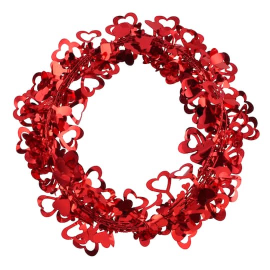 20Ft. Red Heart Tinsel Garland By Celebrate It