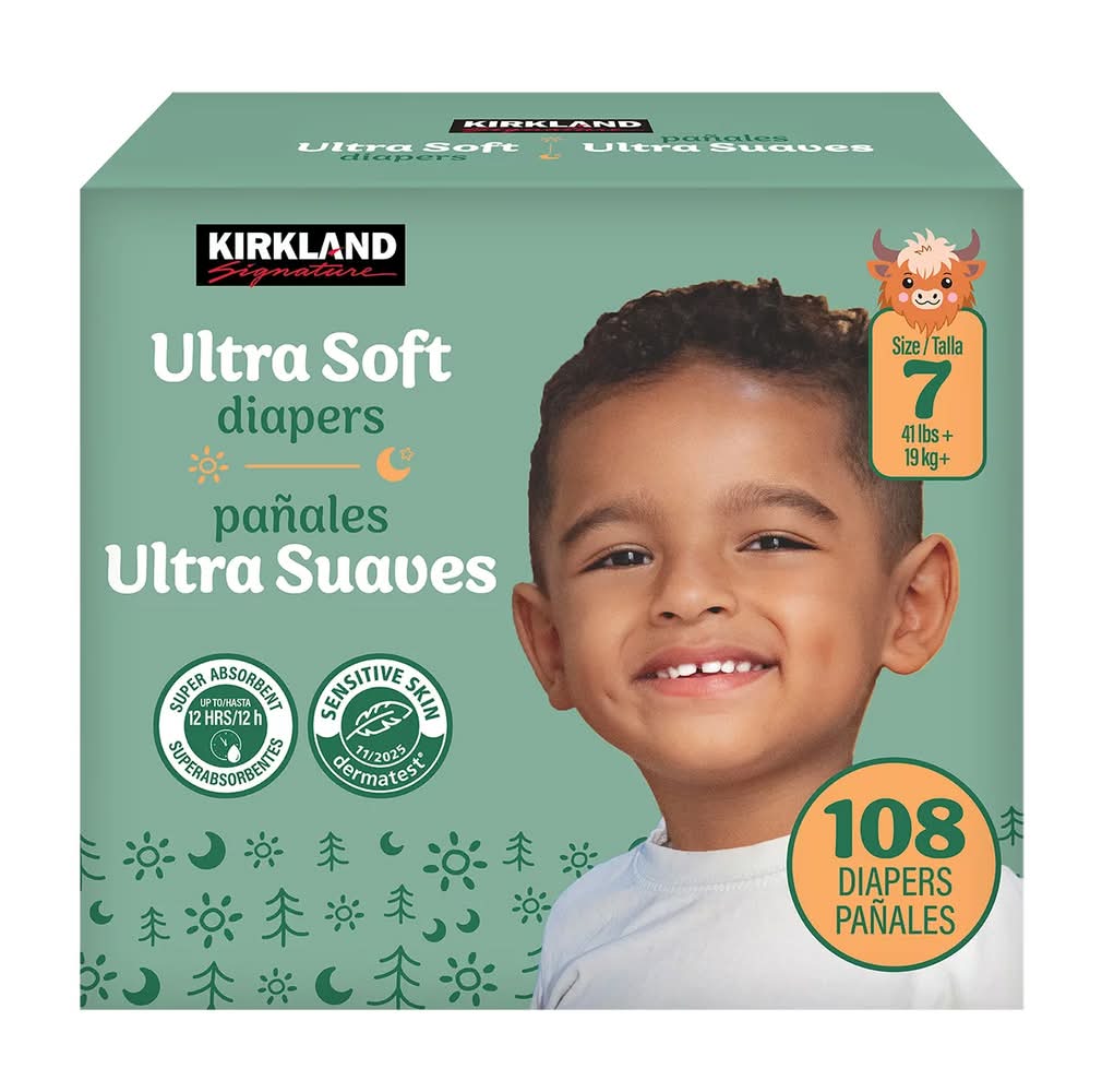 Kirkland Signature · Pañales desechables, Etapa 7 (108 un)