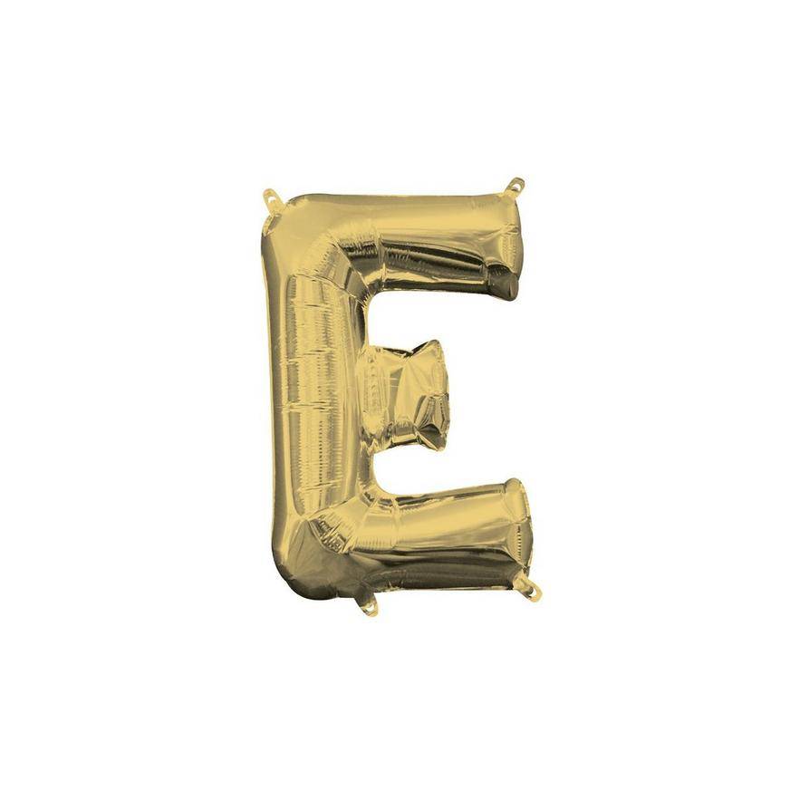 Uninflated 13in Air-Filled White Gold Letter Balloon (E)