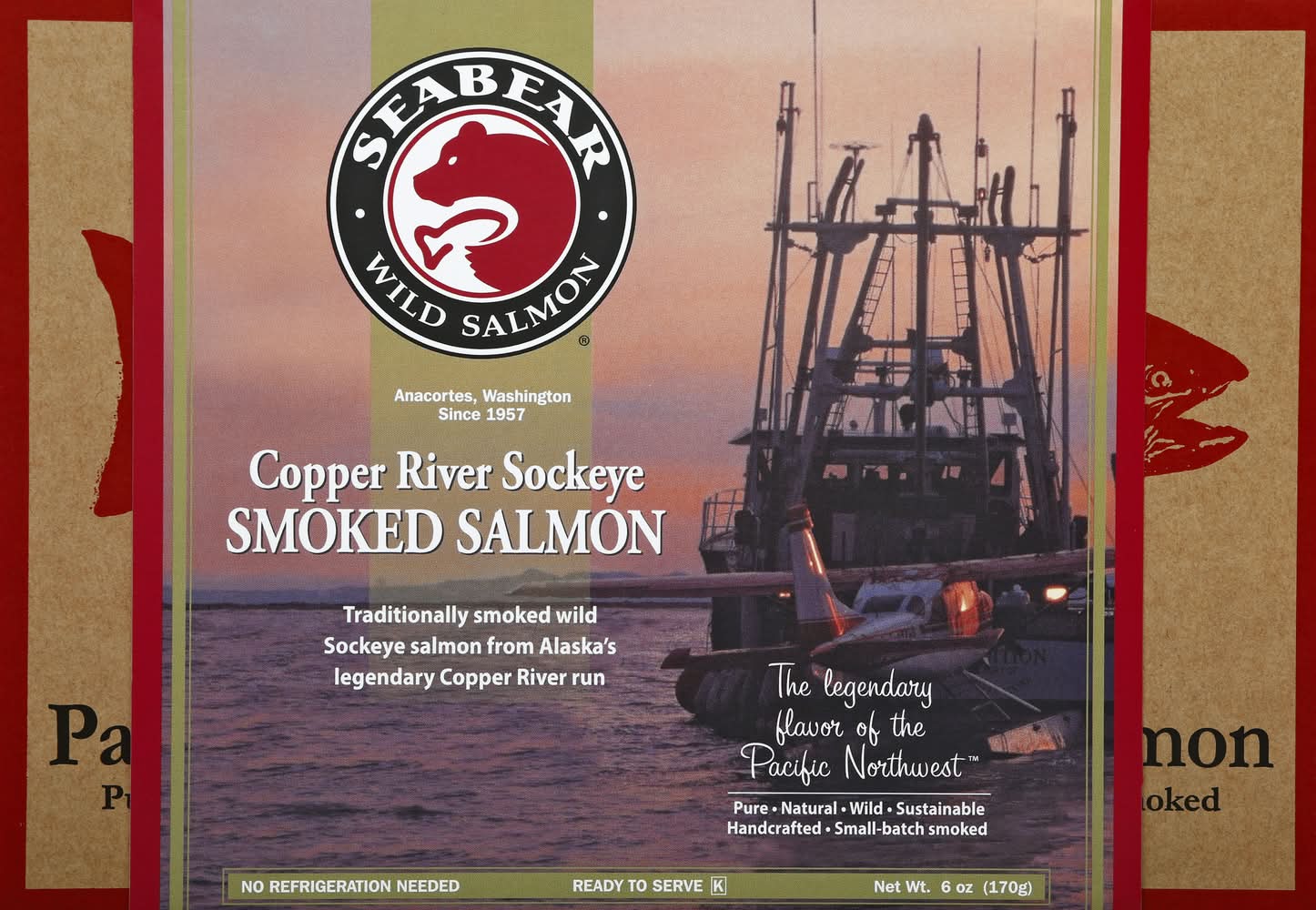 Seabear Copper River Sockeye Smoked Salmon (6 oz)