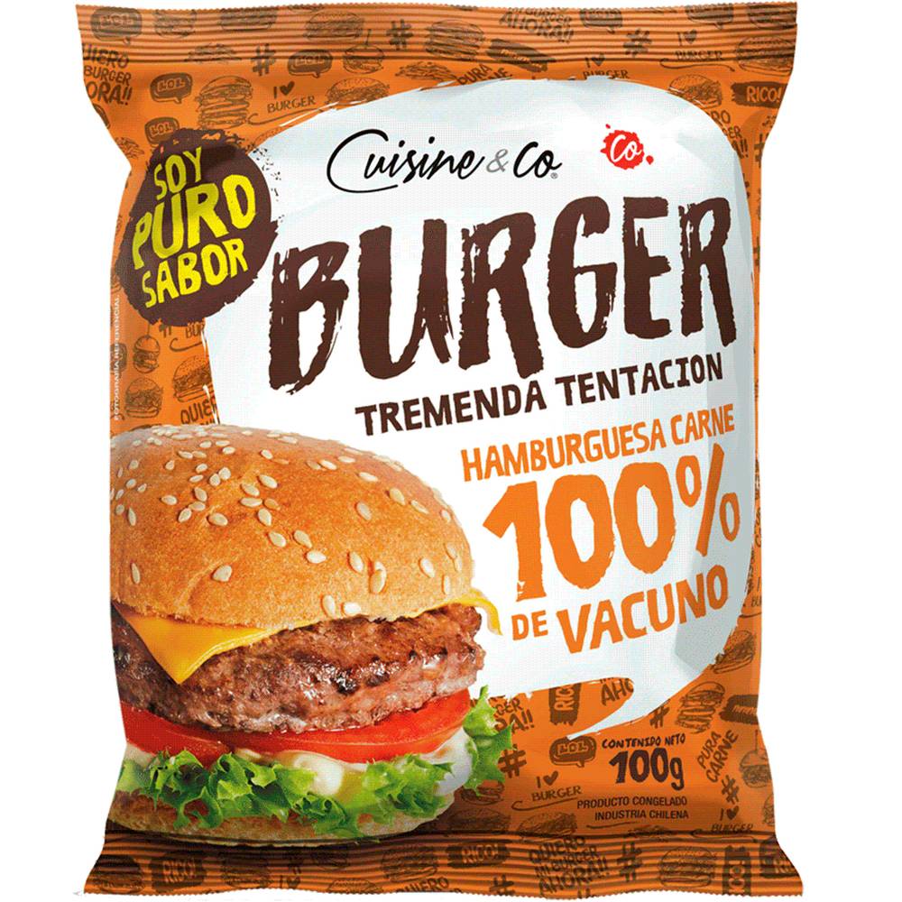 Cuisine & co hamburguesa vacuno congelada (100 g)