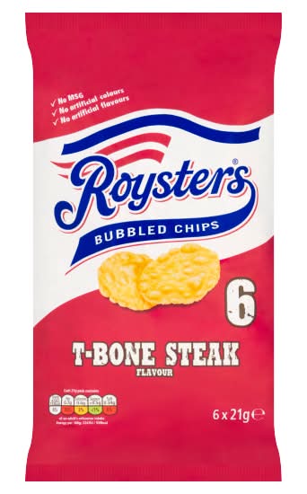 Roysters T-Bone Steak, Bubbled Potato Chips (6 x 21g)