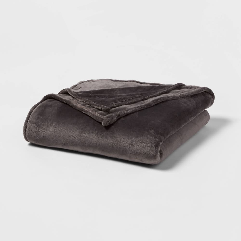 Threshold Microplush Bed Blanket, Full-Queen, Hot Coffee