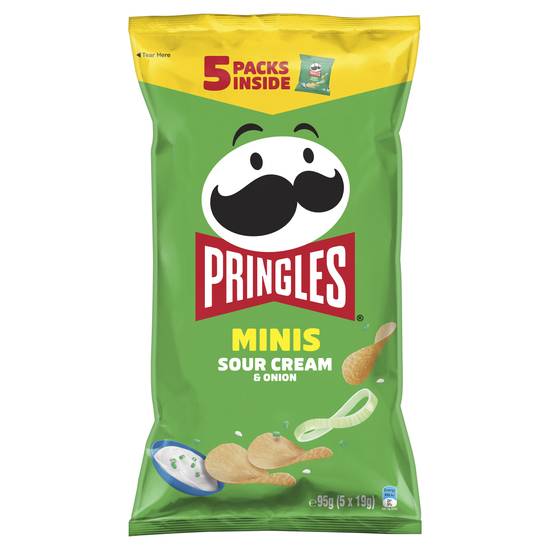 Pringles Minis Sour Cream & Onion Potato Chips 5 pack 95 Gram