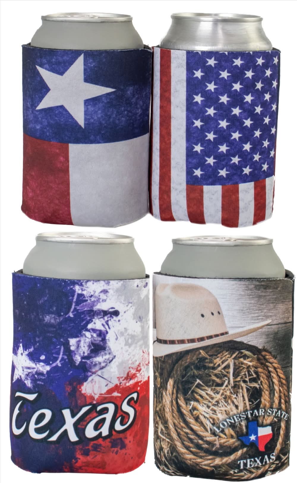 CAN-TASTIC Us Poly Texas Theme Can Sleeves (4 ct)