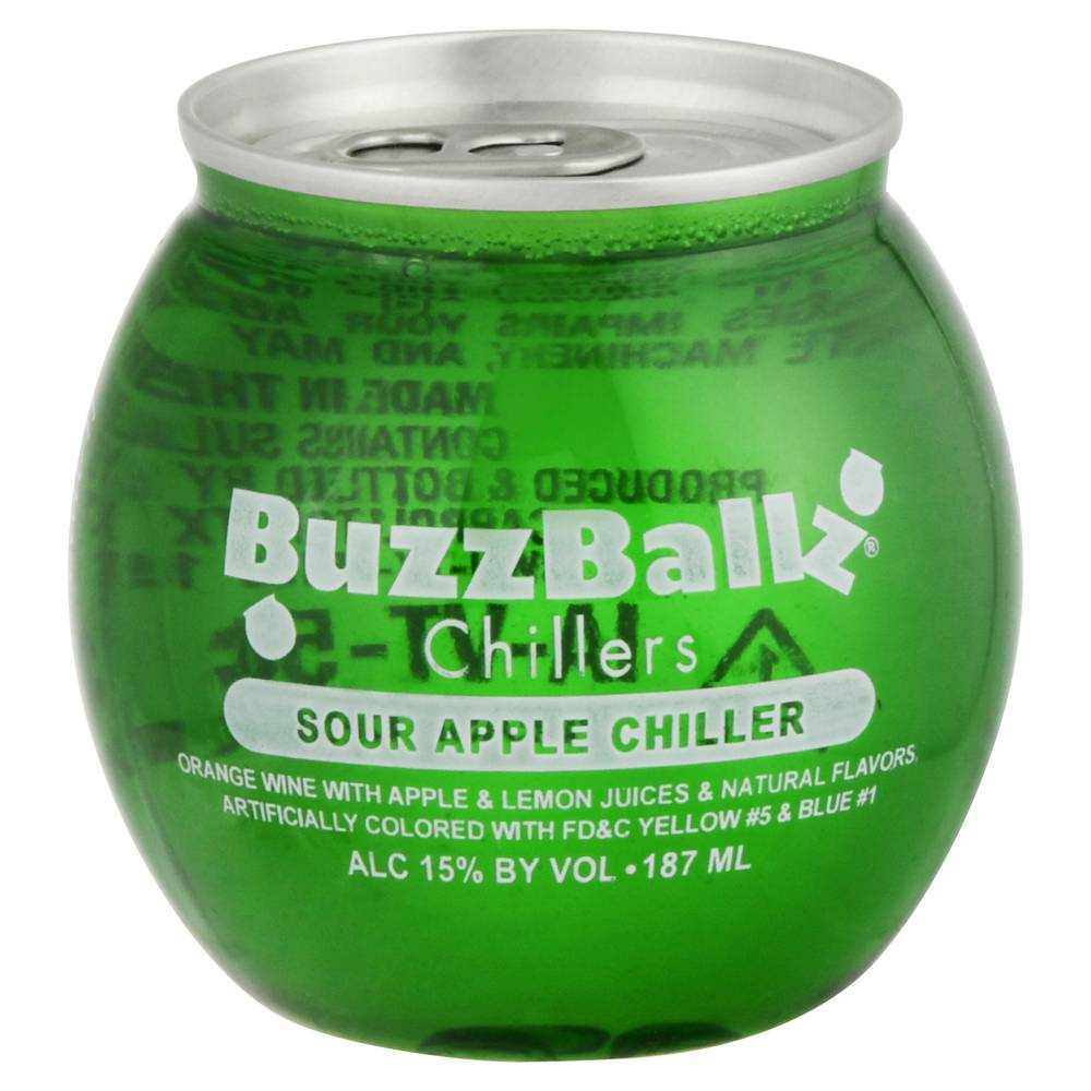 Buzzballz Sour Apple Chillers Cocktail Liquor (6.32 fl oz)